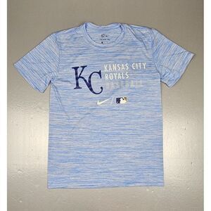 Nike Kansas City Royals T-Shirt Mens‎ Small. Blue Heather Dri Fit ShortSleeve.
